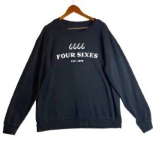 UNISEX FOUR SIXES RANCH BLACK CREWNECK SWEATSHIRT W/ WHITE LOGO SIZE 2XL